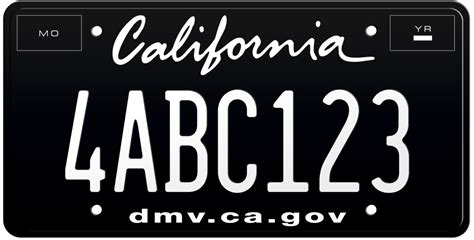 california black license plate with white letters